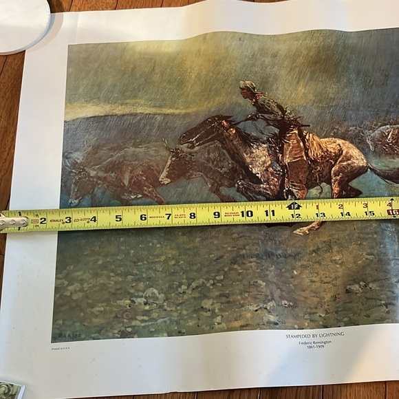 Vintage “Stampeded By Lightning” Frederic Remington Print - Picture 14 of 15